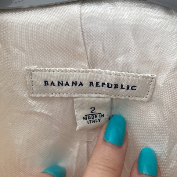 Banana republic white gray pin strip blazer size 2 - Picture 2 of 3